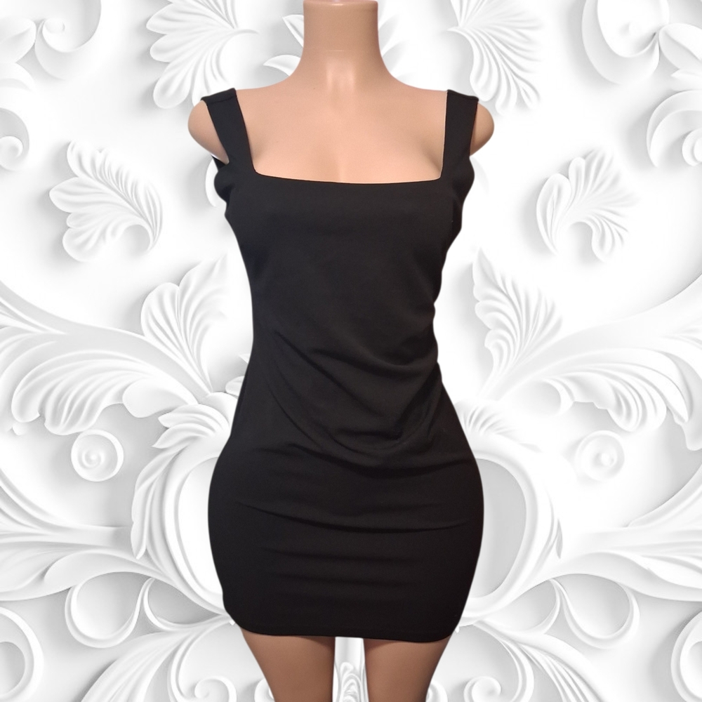 H&M Black Square Neck Mini Dress
